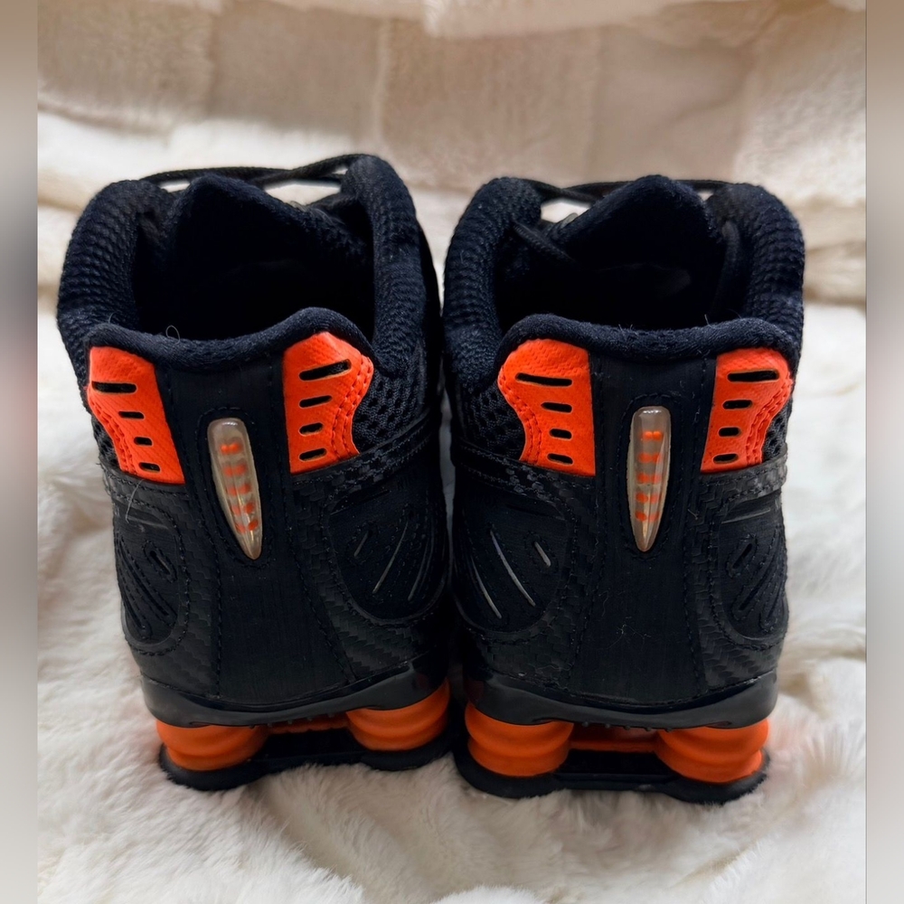 Nike Shox Black and Orange Athletic Sneakers - Picture 4 of 8